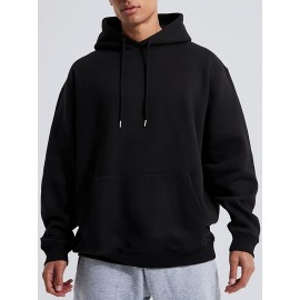 Men's Casual Solid Basic Hooded Sweatshirt Streetwear For Winter Fall, As Gifts