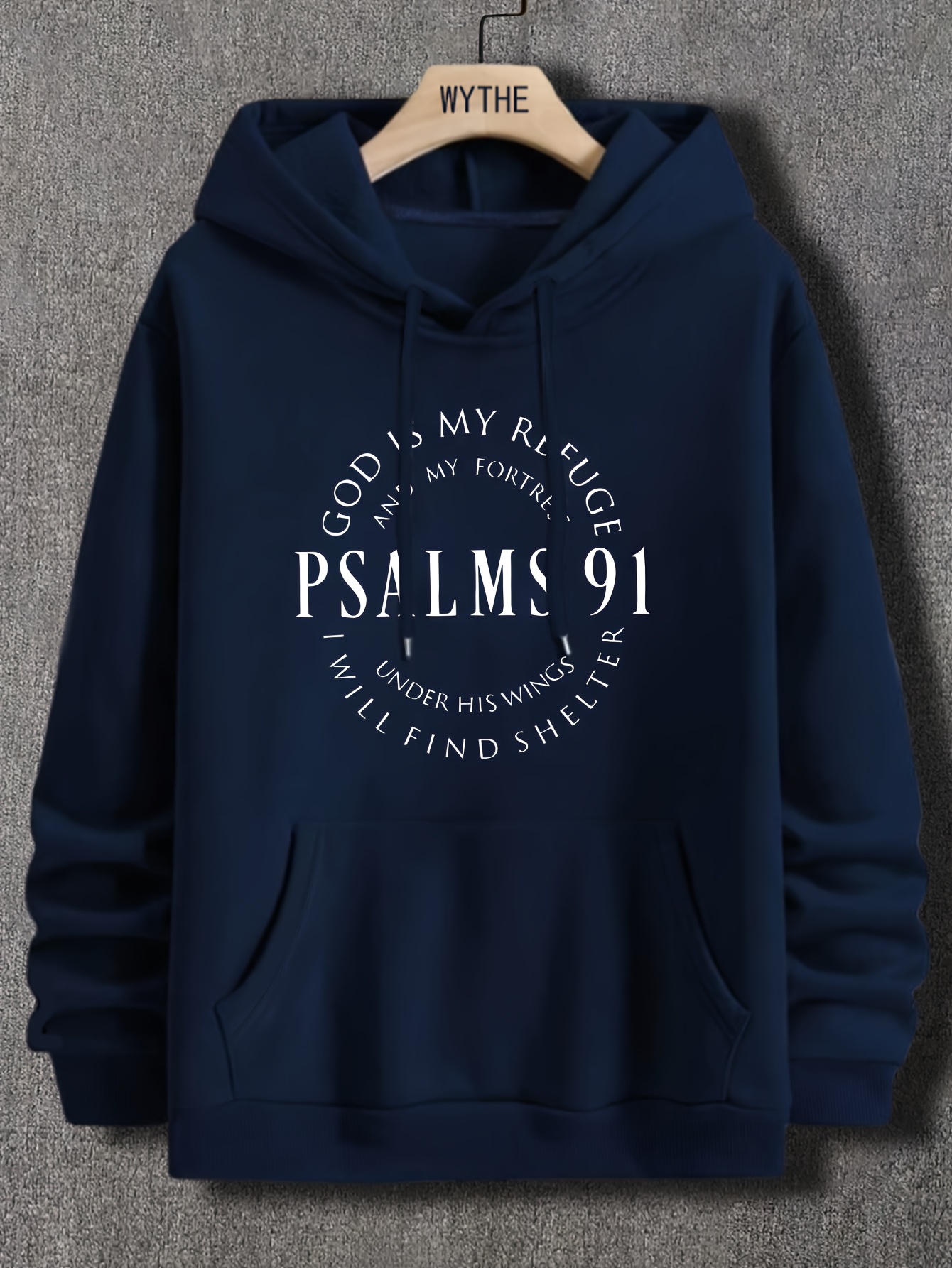 psalms 91 print hoodies for men graphic hoodie with kangaroo pocket comfy loose drawstring trendy hooded pullover mens clothing for autumn winter details 0